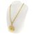 Collana pendente reversibile Chanel Relief Matelasse Frame Round D'oro - vista 5