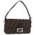 FENDI Zucca Canvas Mamma Baguette Borsa a Spalla Nero Marrone Auth 189064V