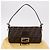 FENDI Zucca Canvas Mamma Baguette Borsa a Spalla Nero Marrone Auth 189064V - vista 25