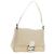 Borsa a tracolla FENDI Zucchino Canvas Mamma Baguette Bianco Argento Auth 186466V