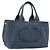 Borsa PRADA Canapa MM in tela blu Auth 188558