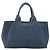 Borsa PRADA Canapa MM in tela blu Auth 188558 - vista 3