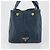 Borsa PRADA Canapa MM in tela blu Auth 188558 - vista 5