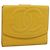 CHANEL COCO Mark Bifold Geldbörse aus Caviar-Leder Gelb CC Authentisch 188105M