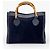 Gucci Borsa Bamboo in Pelle Blu navy - vista 3