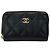 Monedero de piel de ternera granulada negra Chanel Negro