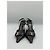 Slender Louis Vuitton Décolleté Slingback Pelle di Serpente Nera Logo LV Cristalli Nero - vista 4