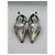 Slender Louis Vuitton Décolleté Slingback Pelle di Serpente Nera Logo LV Cristalli Nero - vista 9