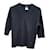Chanel Uniform V-Ausschnitt Pullover aus schwarzer Wolle  - Ansicht 1