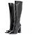 Versace Botas de cuero negras Negro