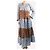 Yvonne S Vestido maxi estampado de algodón azul y marrón - talla M - vista 3