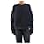 Autre Marque Navy gerippter V-Ausschnitt-Pullover - Größe S Marineblau  - Ansicht 1