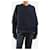 Autre Marque Navy gerippter V-Ausschnitt-Pullover - Größe S Marineblau  - Ansicht 3