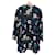 Red Valentino Black Floral Print Cape-Effect Dress Pink White Blue Green  - view 1