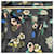 Red Valentino Black Floral Print Cape-Effect Dress Pink White Blue Green  - view 5