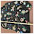 Red Valentino Black Floral Print Cape-Effect Dress Pink White Blue Green  - view 6