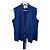 Max Mara Pura Seta Top sin mangas de seda azul
