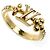 Louis Vuitton GP Rhinestone LV Iconic Band Ring Golden