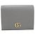 Gucci Bi-fold Geldbörse Double G Leder Grau Braun