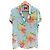 Camicia Kenzo Jungle a maniche corte stampa floreale Rosa Blu Verde Giallo