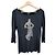 Roberto Cavalli Class Camiseta Viscosa Negra Estampado Gráfico