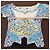 Roberto Cavalli Top Estampado Barroco Negro Blanco Azul Amarillo - vista 6