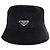 Cappello bucket in velluto a coste con logo Triangle Prada Nero - vista 2