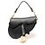 Borsa a spalla semi-Saddle Christian Dior Nero