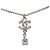 Collana con pendente Cube in ottone e strass CC argento Chanel - vista 2