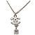 Collana con pendente Cube in ottone e strass CC argento Chanel - vista 3