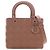 Lady Dior Cannage in pelle di vitello ultra opaca marrone Medium Carne