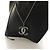 Collana con pendente Chanel Silver CC in ottone e strass Argento - vista 3