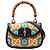 Borsa Gucci Blue 100th Anniversary Medium GG Coated Canvas Kaleidoscope 1947 Bamboo Top Handle