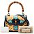 Borsa Gucci Blue 100th Anniversary Medium GG Coated Canvas Kaleidoscope 1947 Bamboo Top Handle - vista 7
