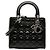 Dior Black Medium Patent Cannage Lady Dior Nero