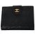 Chanel Schwarzes CC gestepptes Lammleder Bifold Compact Wallet