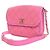 Chanel Pink Small CC Quilted Denim Messenger Flap Rosa - vista 12