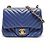 Borsa a tracolla Chanel in agnello Chevron Blu
