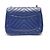 Borsa a tracolla Chanel in agnello Chevron Blu - vista 2