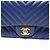 Borsa a tracolla Chanel in agnello Chevron Blu - vista 9