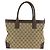 Borsa Tote in tela GG marrone e beige e pelle Gucci