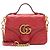 Borsa a mano mini Gucci Matelasse Leather GG Marmont Rosso