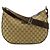 Gucci GG Canvas Leder Schultertasche Braun Beige
