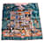 Hermès Seidenschal Les 12 Léopards Braun Pink Blau Mehrfarben Grün Orange