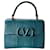 Sac à main Valentino Garavani en peau de python bleu  - vue 1