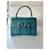 Sac à main Valentino Garavani en peau de python bleu  - vue 2