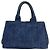 Borsa Tote Prada Canapa Denim Blu - vista 2
