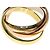 Anello Trinity Cartier in oro rosa bianco e giallo - vista 5