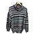 Missoni Uomo Mehrfarbiger Gestreifter Wollpullover Schwarz Pink Weiß Blau Grau