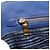 Borsa PRADA Vittero Dino Leather 2way Blu Oro Auth 188726 D'oro - vista 34